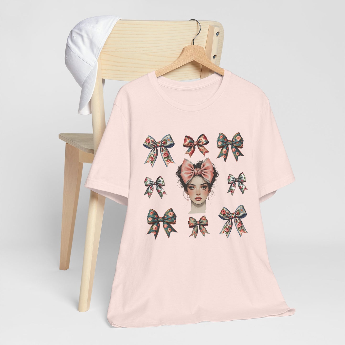 Frida Kahlo Inspired Bow Tee, Graphic Tee for Art Lovers, Cute Women’s Apparel, Vintage Style T-Shirt, Gift for Art Enthusiasts