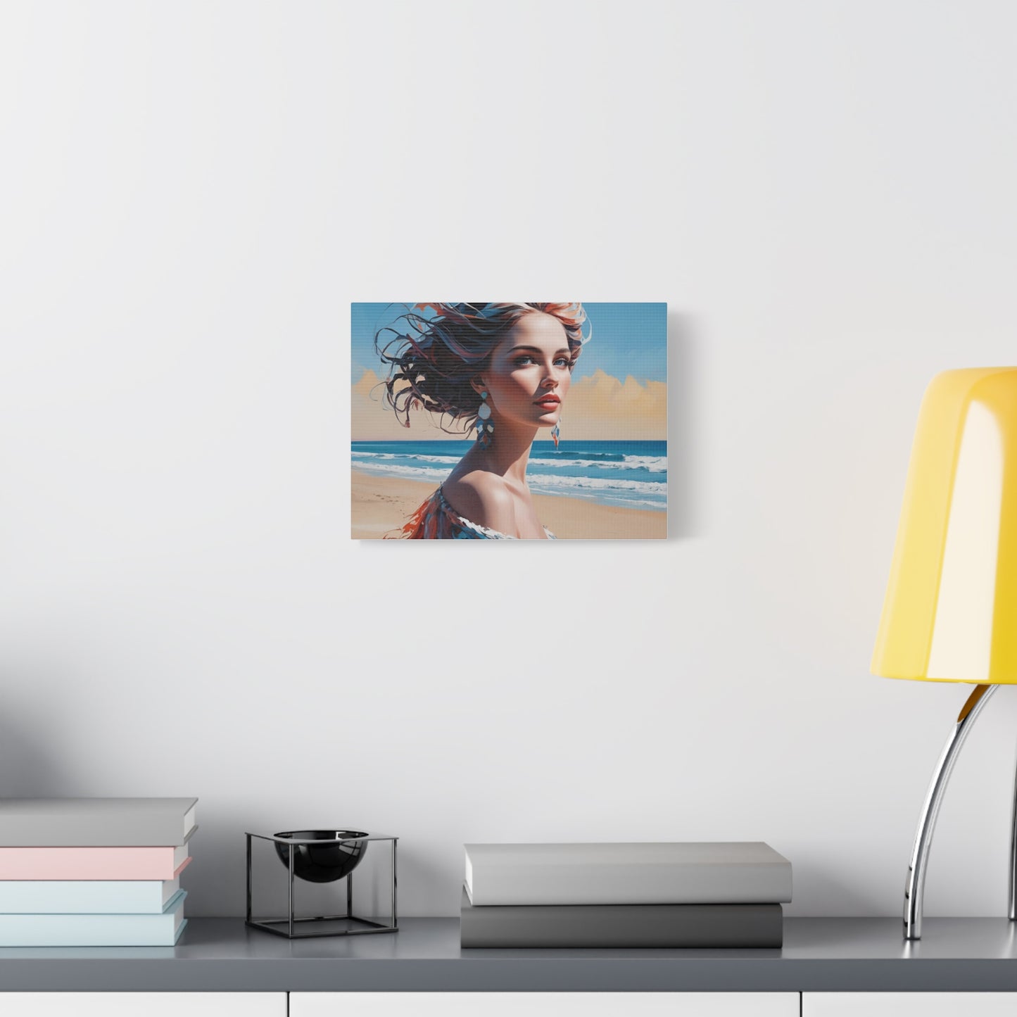 Canvas Art Print - Beautiful Woman on a Beach