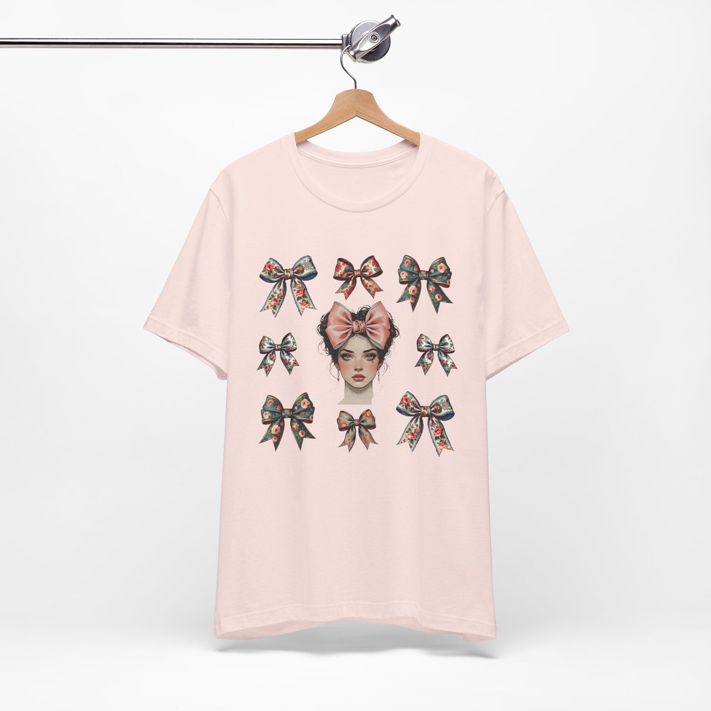 Frida Kahlo Inspired Bow Tee, Graphic Tee for Art Lovers, Cute Women’s Apparel, Vintage Style T-Shirt, Gift for Art Enthusiasts