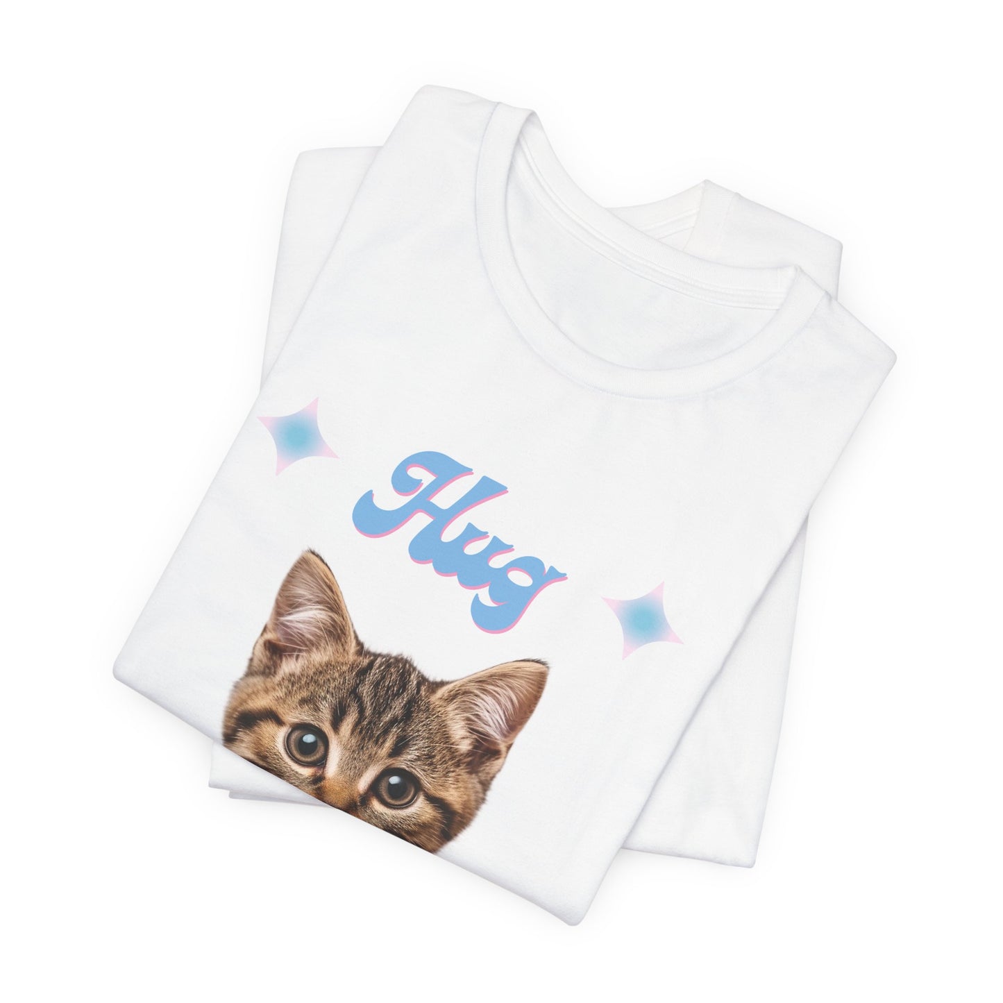 Hug Women's T Shirt With Cute Tabby Cat Hugging His Teddy
